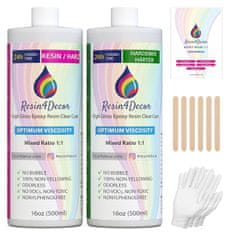 Resin4Decor Epoksidna smola 1:1, prozorna, čas strjevanja 24 ur (1000 ml)