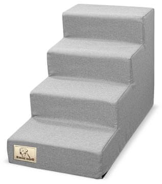 shumee Stopnice 4 stopnice snemljive, protizdrsne 60x40x30 cm laneno sive