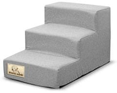 AIO FACTORY 3-stopnične snemljive stopnice, protizdrsne 45x30x30 cm laneno sive