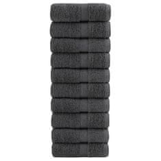 Vidaxl Premium brisače SOLUND 10 kos antracit 30x50 cm 600 g/m2