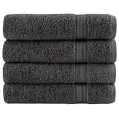 Vidaxl Premium brisače SOLUND 4 kosi antracit 70x140 cm 600 g/m2
