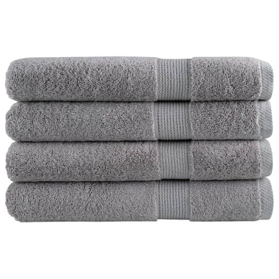 Vidaxl Premium brisače za savno SOLUND 4 kosi siva 80x200 cm 600 gsm