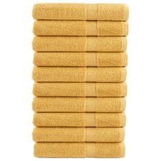 shumee Premium brisače za savno 10 kos zlata 80x200 cm 600 gsm bombaž