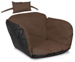 shumee Vrtna blazina 112x113 cm za viseči stol, štorkljino gnezdo, nepremočljiva, rjava