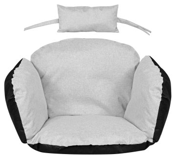 shumee Vrtna blazina 112x113 cm za viseči stol štorkljino gnezdo nepremočljiva svetlo siva