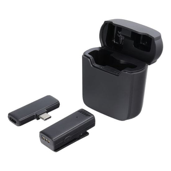 TIMMLUX Brezžični lavalier mikrofon za pametni telefon USB-C priklop za vloge, TikTok, facebook, YouTube s polnilno škatlico