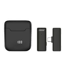 TIMMLUX Brezžični lavalier mikrofon za pametni telefon USB-C priklop za vloge, TikTok, facebook, YouTube s polnilno škatlico