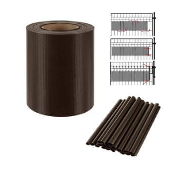 TIMMLUX Trak za panelno ograjo za zaščito zasebnosti 450g/m2 19cm x 35m + 20 sponk rjav