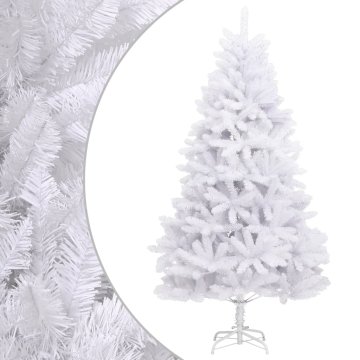 Vidaxl Umetna novoletna jelka s stojalom bela 270 cm