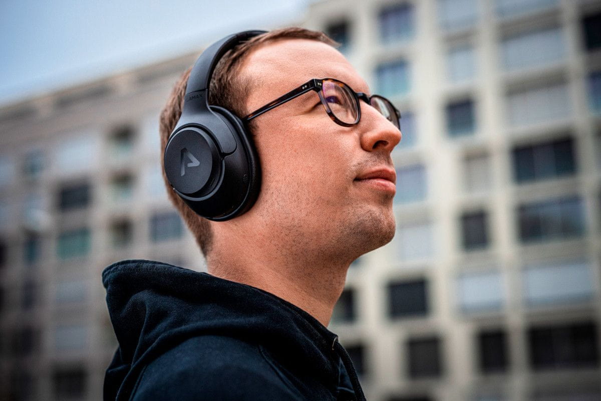  visokokakovostne slušalke lamax s podporo za glasovnega pomočnika bluetooth usbc polnjenje tehnologija anc dolga življenjska doba potovalni kovček  