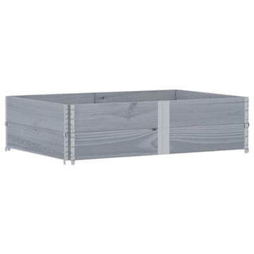 Vidaxl Paletni okvirji 2 kosa sivi 150x100 cm trdna borovina