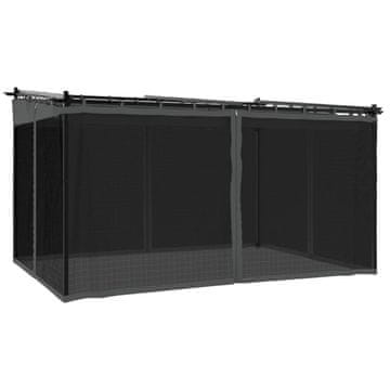 Vidaxl Paviljon z mrežastimi stenami antracit 4x3 m jeklo