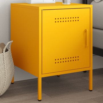 Vidaxl vidaXL Nočna omarica gorčično rumena 36x39x50,5 cm jeklo