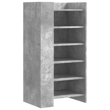 Vidaxl Omarica za čevlje betonsko siva 52x37,5x100 cm inženirski les