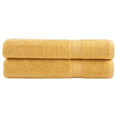 shumee Premium brisače 2 kosa zlata 100x200 cm 600 gsm 100 % bombaž