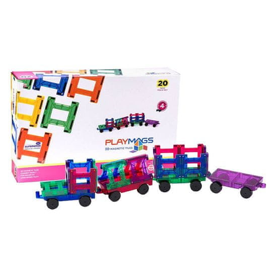 slomart Playmags 3D magnetni vlak 155 komplet 20 kosov