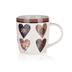 Banquet Keramični vrč CHOCO HEARTS 360 ml, komplet 6 kosov