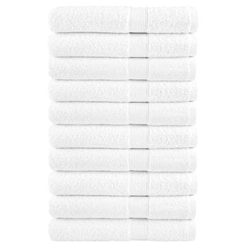 shumee Premium brisače 10 kosov bela 100x200 cm 600 gsm 100 % bombaž