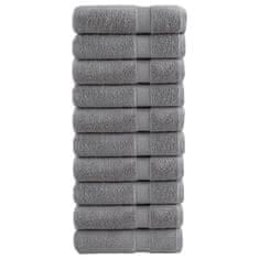 Vidaxl Premium brisače SOLUND 10 kos siva 50x100 cm 600 g/m2