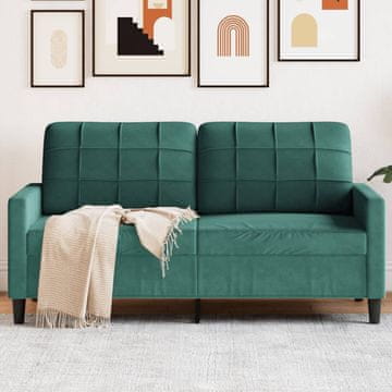 Vidaxl vidaXL Dvosed temno zelen 140 cm oblazinjen z žametom