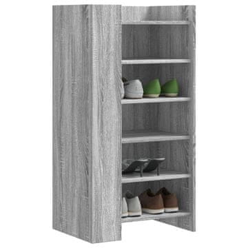 Vidaxl vidaXL Omarica za čevlje, siva, hrast sonoma, 52x37,5x100 cm