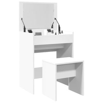 Vidaxl vidaXL Toaletna mizica s stolčkom, bela, 60x40x113,5 cm
