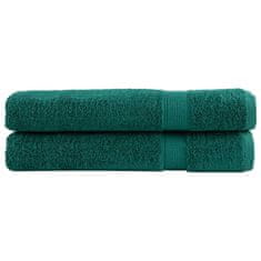 shumee Premium brisače 2 kosa zelena 80x200 cm 600 g/m2 100 % bombaž