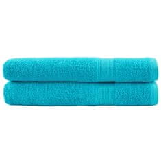 shumee Premium brisače 2 kos turkizna 80x200 cm 600 g/m2 100 % bombaž