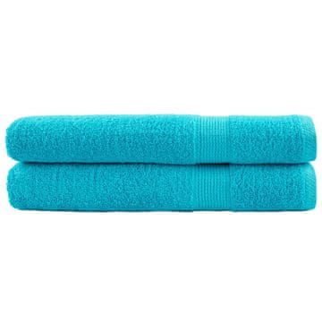 shumee Premium brisače 2 kos turkizna 80x200 cm 600 g/m2 100 % bombaž