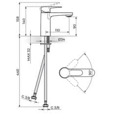 Rosan Črna armatura za umivalnik DARK JD30101