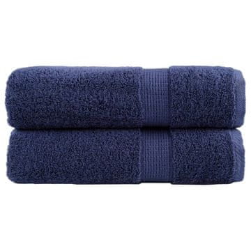Vidaxl Premium kopalne brisače SOLUND 2 kosa modra 100x150 cm 600 g/m2