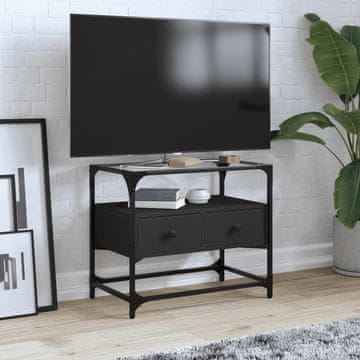 Vidaxl vidaXL TV omarica s stekleno ploščo črna 60x35x51 cm