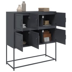 Vidaxl Komoda antracitna 100,5x39x107 cm jeklo