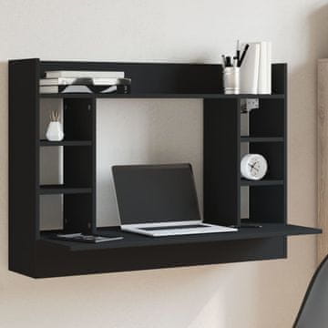 Vidaxl vidaXL Stenska pisalna miza, črna, 105x48x75 cm, material na osnovi lesa