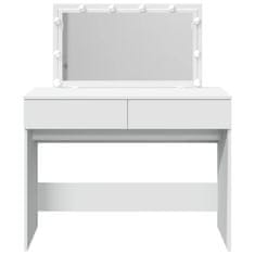Vidaxl Toaletna mizica z LED lučkami bela 100x40x120 cm