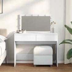 Vidaxl Toaletna mizica z LED lučkami bela 100x40x120 cm