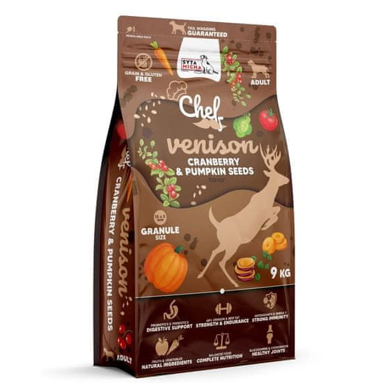 Syta Micha SYTA MICHA Chef Venison z brusnicami in bučnimi semeni - suha hrana za pse - 9kg