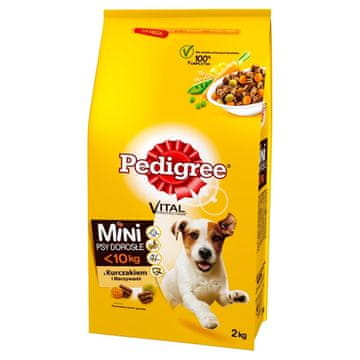 Pedigree PEDIGREE Adult Mini Chicken z zelenjavo - suha hrana za pse - 2kg