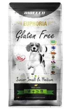 BIOFEED BIOFEED Euphoria Gluten Free Junior small &amp; medium Lamb - suha hrana za pse - 12kg