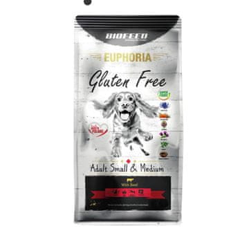 BIOFEED BIOFEED Euphoria Gluten Free Adult small &amp; medium Beef - suha hrana za pse - 12kg