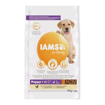 IAMS IAMS for Vitality Puppy Large Breed - suha hrana za pse - 12 kg