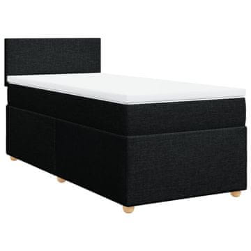 Vidaxl Box spring postelja z vzmetnico črna blago
