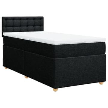 Vidaxl Box spring postelja z vzmetnico črna 80x200 cm blago