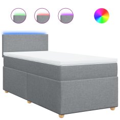 Vidaxl Box spring postelja z vzmetnico svetlo siv 100x200 cm blago