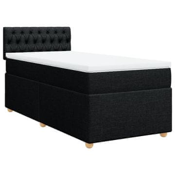 Vidaxl Box spring postelja z vzmetnico črn 90x190 cm blago