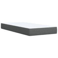 Vidaxl Box spring postelja z vzmetnico temno siva 90x190 cm blago