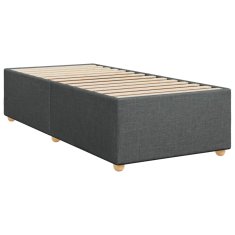 Vidaxl Box spring postelja z vzmetnico temno siva 100x200 cm blago