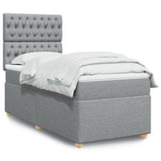 Vidaxl Box spring postelja z vzmetnico svetlo siva 80x200 cm blago
