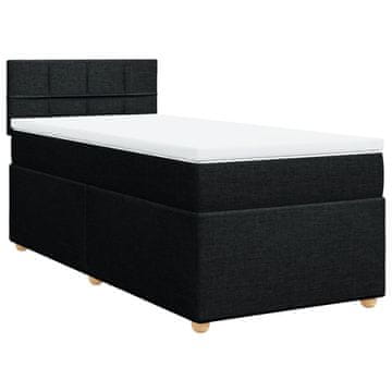 Vidaxl Box spring postelja z vzmetnico črna 80x200 cm blago