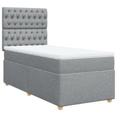 Vidaxl Box spring postelja z vzmetnico svetlo siva 80x200 cm blago